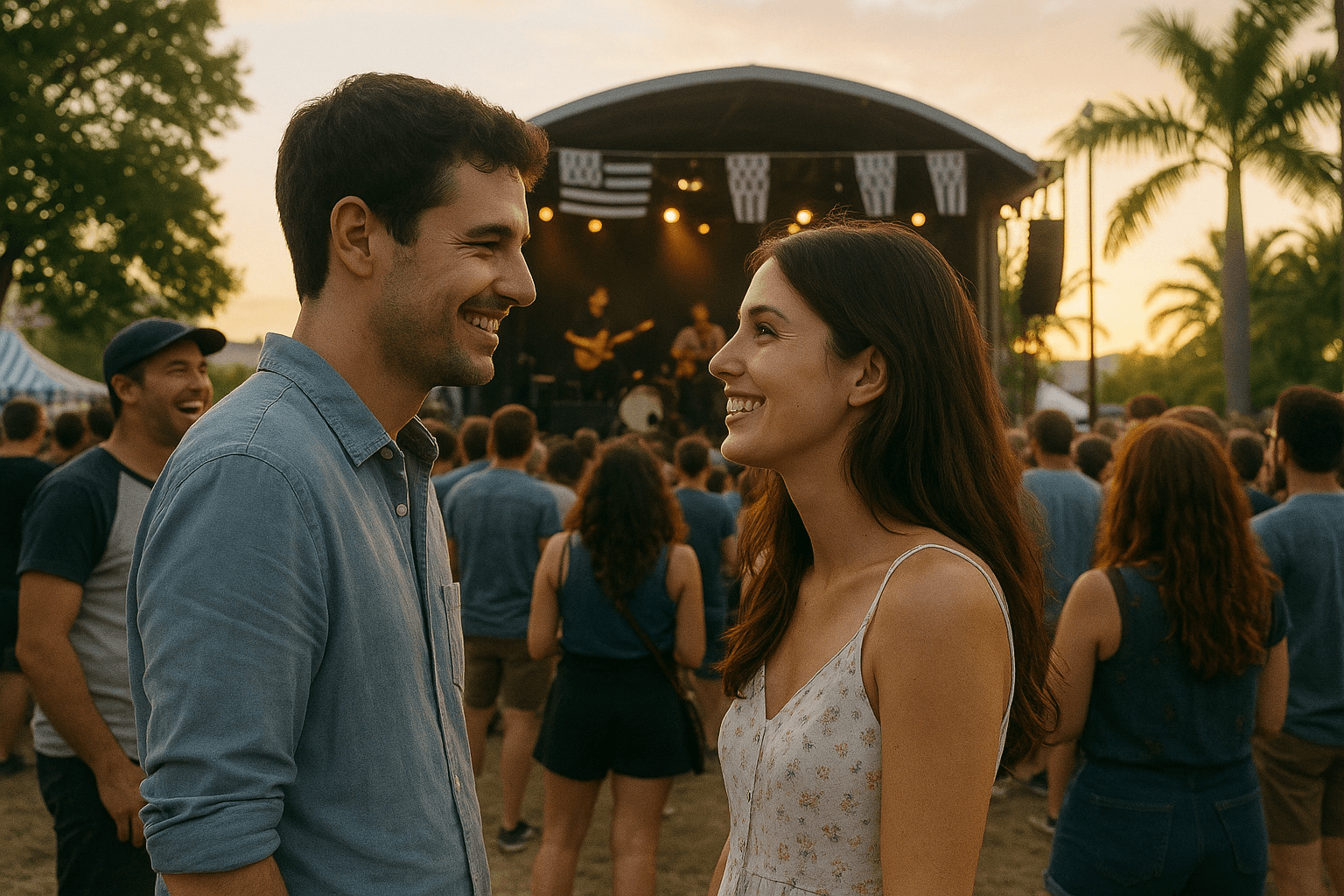 Rencontre à un concert en plein air